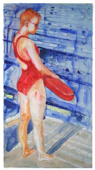 Waterbase monotype - "Blue See: Little Feat"